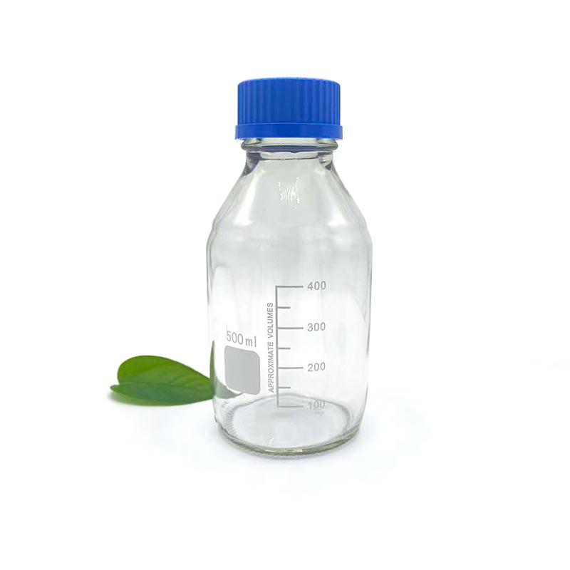 500ml पारदर्शक काचेची अभिकर्मक बाटली
